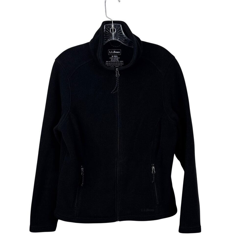 L.L. Bean Women's Classic Black Full Zip Utility Fleece Jacket Size Medium Reg